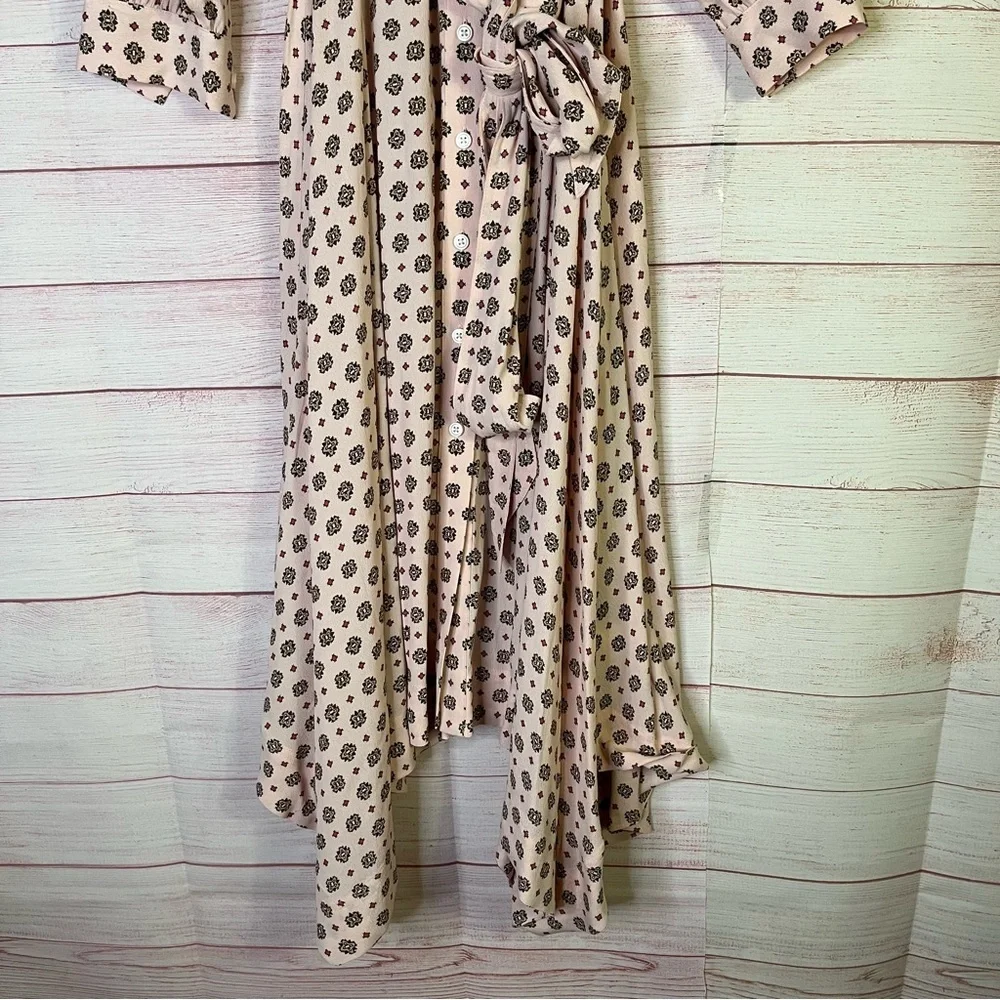 J. Crew Handkerchief Medallion‎ Print Hem Belted Shirt Dress Size XS